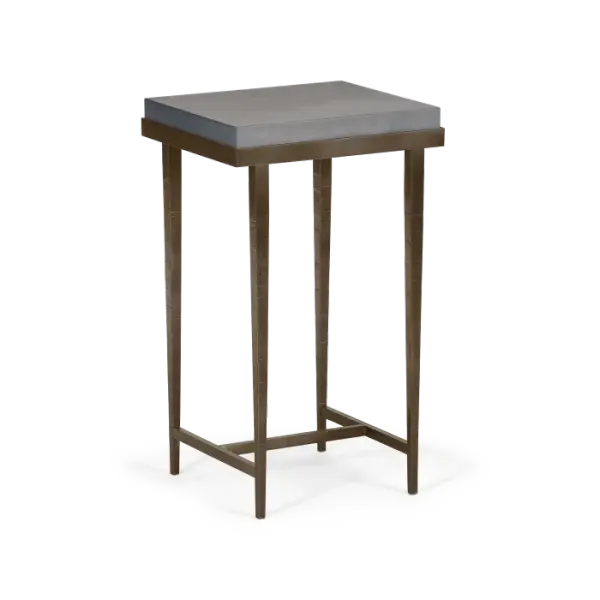 The Wick Side Table is the perfect accent piece. Its versatile size and hand-hammered steel legs are tapered giving the Wick an elegance to its design. The Wick's 1.5" thick, solid maple wood top, available in 3 finishes, comes straight from Vermont, and is nestled in the table's metal frame. Available in all standard finishes.