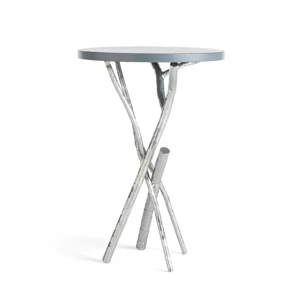 Every facet on every branch is individually hammered in our forge to create a unique sculptural base that supports a solid Vermont maple wood top. The Brindille Accent Table is available in all standard finishes. It is the perfect side or accent table for an organic, handcrafted, sculptural statement in any setting. - alternate view