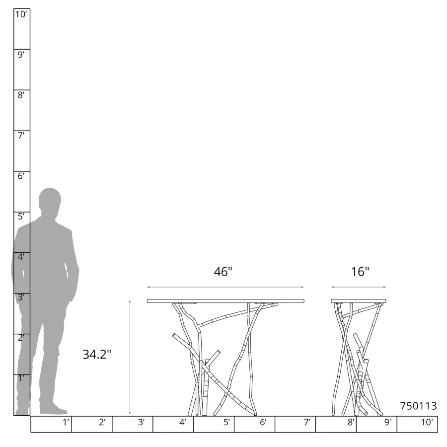 Brindille Wood Top Console Table - Image 9