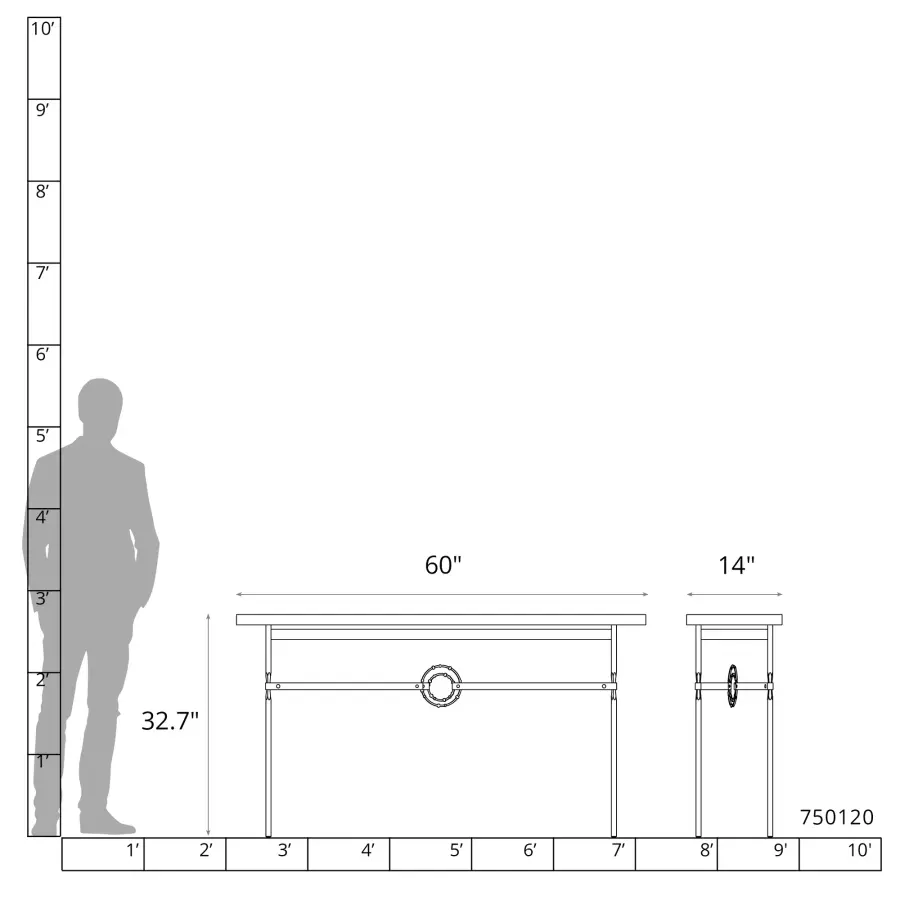 Equus Wood Top Console Table - Image 7