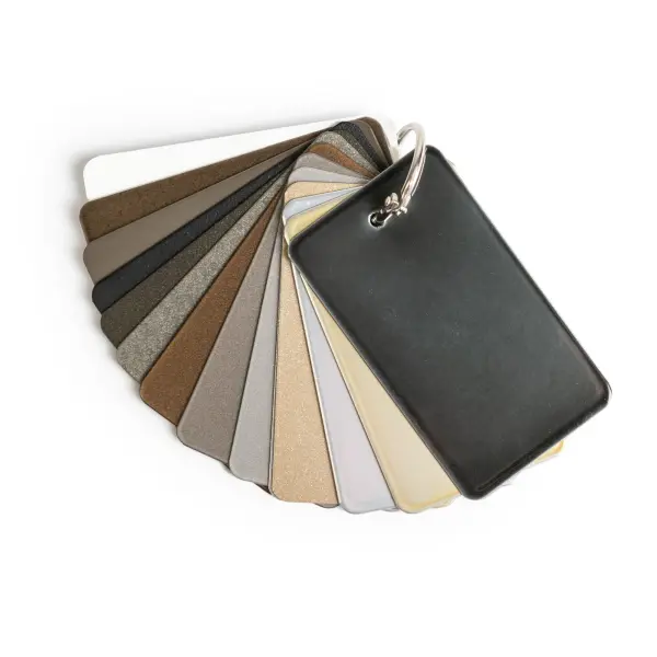 Want to see ALL of our current metal finish samples available? Order this full sample ring! Beautiful and environmentally-friendly, all of our finishes are zero-VOC powder coats. Interior finishes showcase the texture and character of forged steel. All of our Coastal Outdoor Finishes are AAMA 2604-rated, meeting the architectural association's high standards in durable, weather-resistant finishes. NOTE: These finish samples are non-forged, non-textured steel plates. Finishes will vary depending upon metal (steel vs aluminum), in addition to the natural variation of steel when forged.