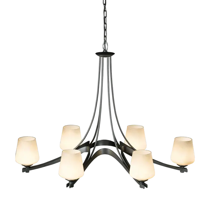 Oval Ribbon 6 Arm Chandelier - Image 1