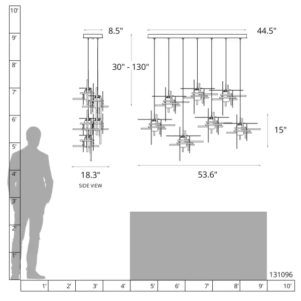 Tura 7-Light Frosted Glass Pendant - Image 8