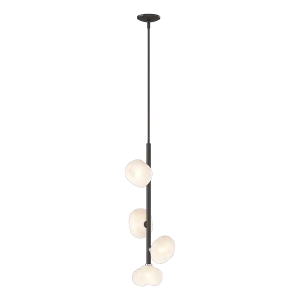 A member of the Ume Collection, this 4-light Ume Vertical Pendant's unique scale and configuration allows for multiple applications from kitchen island to vanity, offering plenty of light output with style. The Ume's unique glass shades are organic in shape, resembling their namesake Japanese plum blossoms.