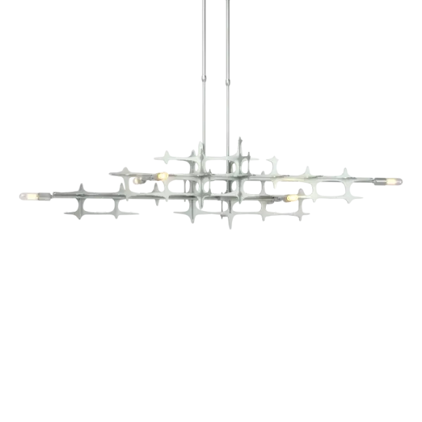 The contrast of metal, paired with bare bulbs and contemporary styling, gives the Grid Pendant a distinctive industrial vibe. Sleek lines, that contain both organic and geometric forms, provide a bold grid pattern that makes this pendant a savvy addition to any space.