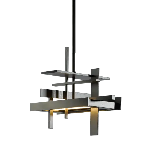 Influenced by Frank Lloyd Wright's visionary Fallingwater home from the 1930s, our small Planar LED Pendant delivers clean, modern, gravity-defying lines that are sure to enhance high-end room designs. Handcrafted using steel at our Vermont forge.