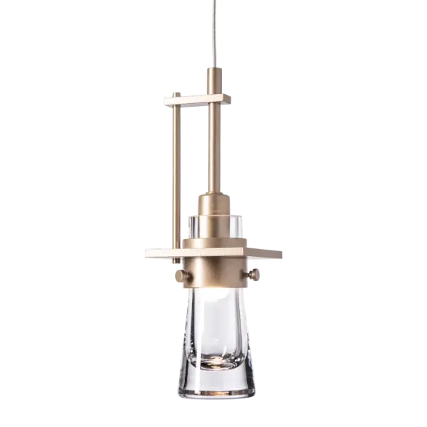 Inspired by the flat-bottomed Erlenmeyer flask, this pendant is the right choice over an island or to illuminate the most stylish lab ever. With the handcrafted collar encircling the clear, thick blown-glass flask, this design bubbles with design chemistry.
