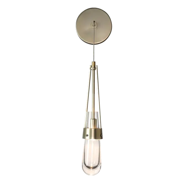 This low voltage Link wall sconce features a substantial, clear glass shade. Set your desired drop height for a range of applications, including vanities, above bedroom night tables, and more.
