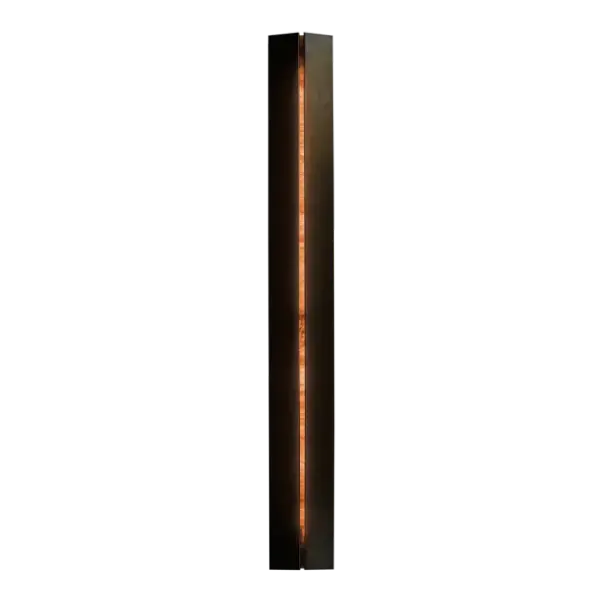Softly illuminating a fine work or as a work of art in its own right, our Gallery Sconce is available with different glass colors that change the light glowing from the center from red to blue to choices in between. Hand-forged and formed by our artisans.