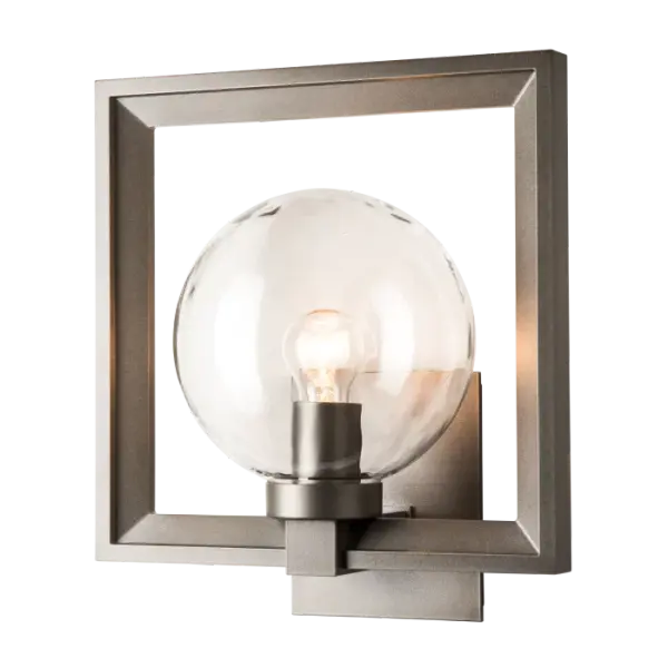 The new Frame Outdoor Sconce is available in two sizes. The Frame Large Outdoor Sconce welcomes guests upon arrival, sheds light on an outdoor kitchen, and lights any path home. Made of aluminum and featuring HF's robust Coastal Outdoor Finish, the Frame Outdoor Sconce is available with a choice of opal or water glass globes. - alternate view