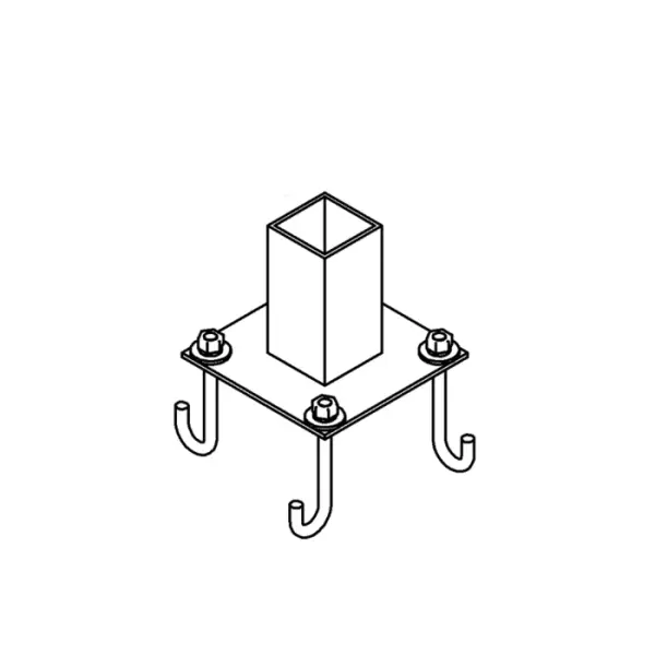 Square Pier Mount for bollard or post light. Made of aluminum. We take pride in our work. Each piece is handcrafted by Vermont artisans to your specifications and finished using environmentally sustainable methods.