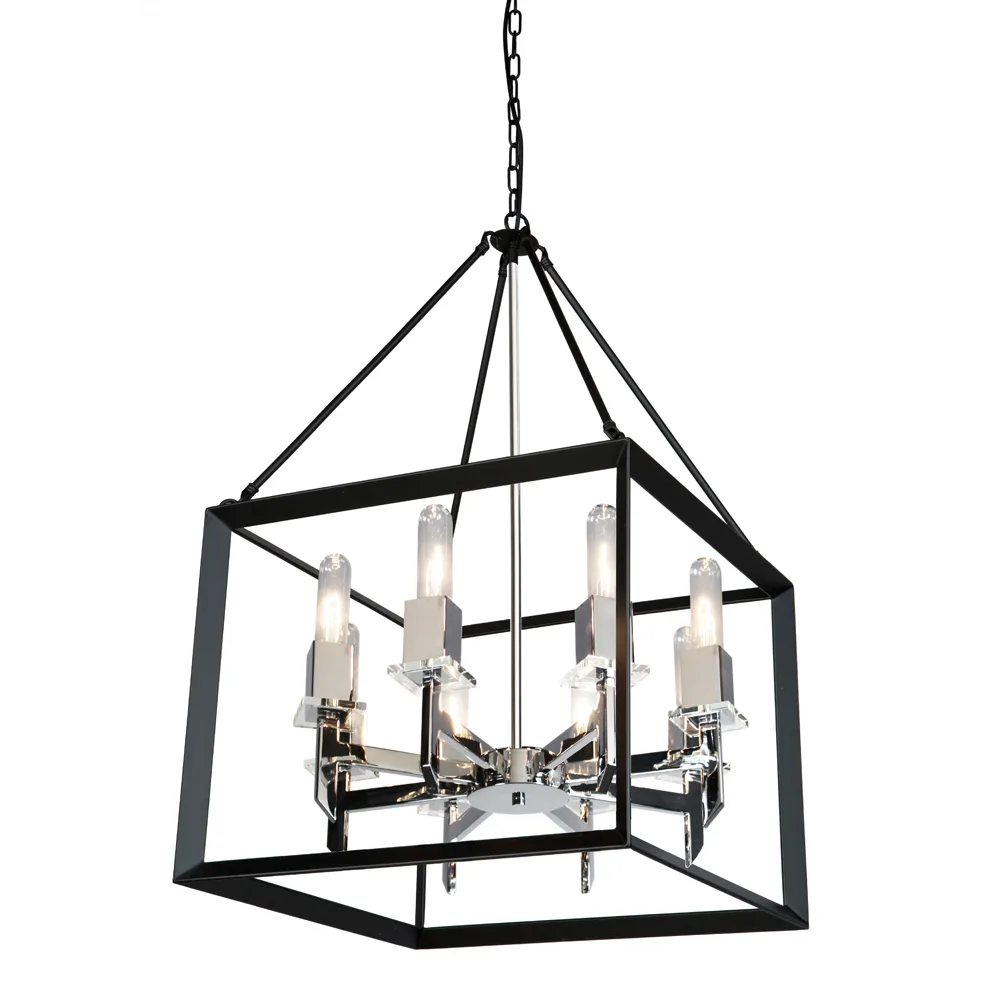 Vineyard 8 Light AC10069BC Black & Chrome Chandelier