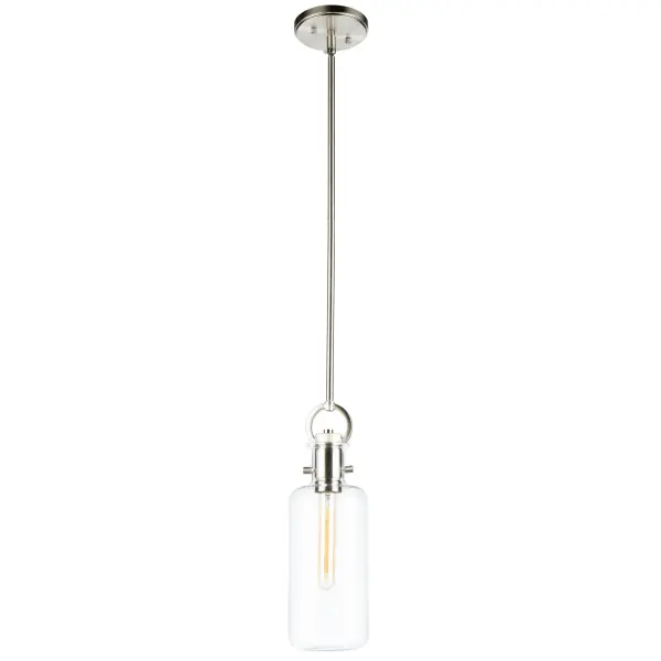 Single Large Glass Clear Pendant