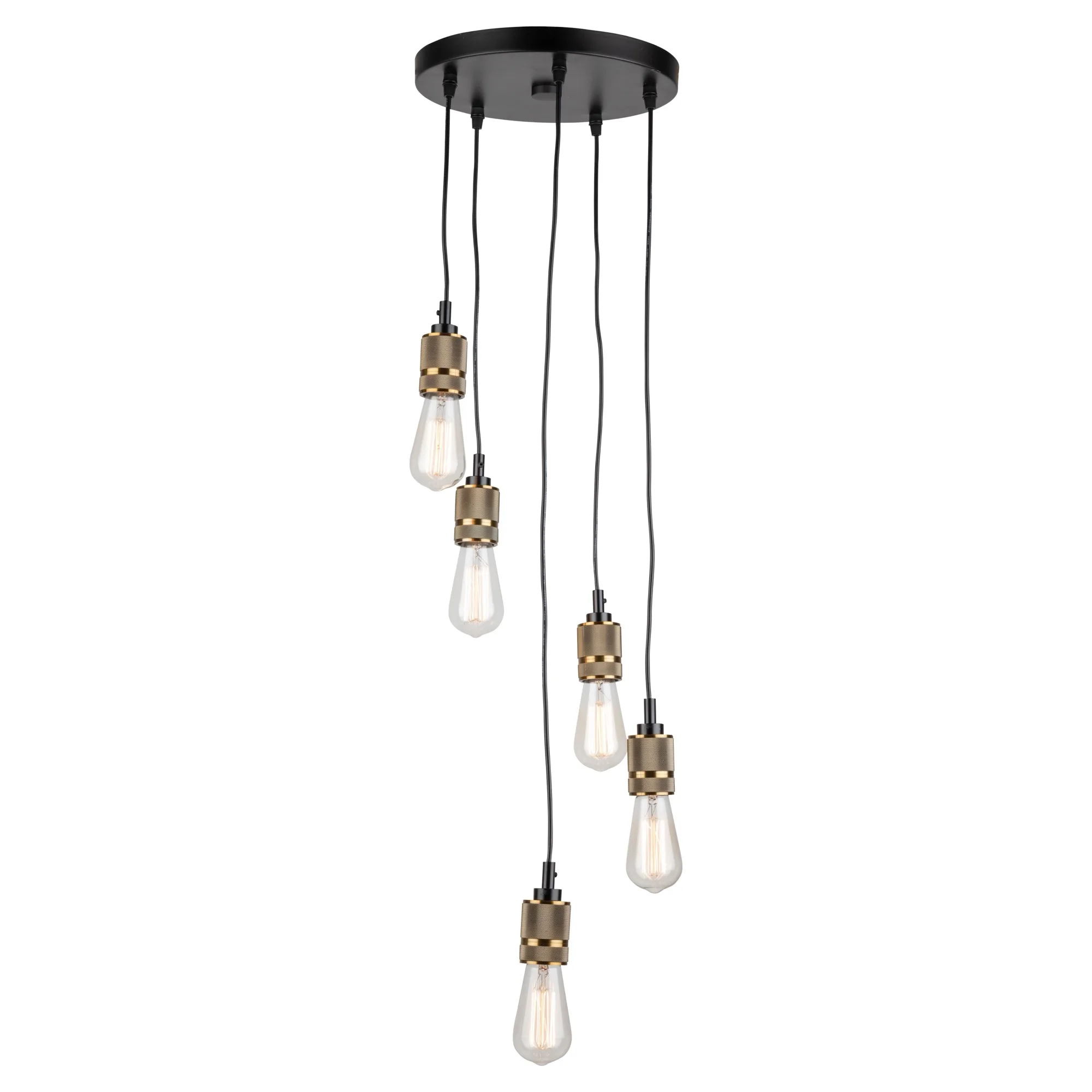 Jersey 5 Light Vintage Brass Chandelier