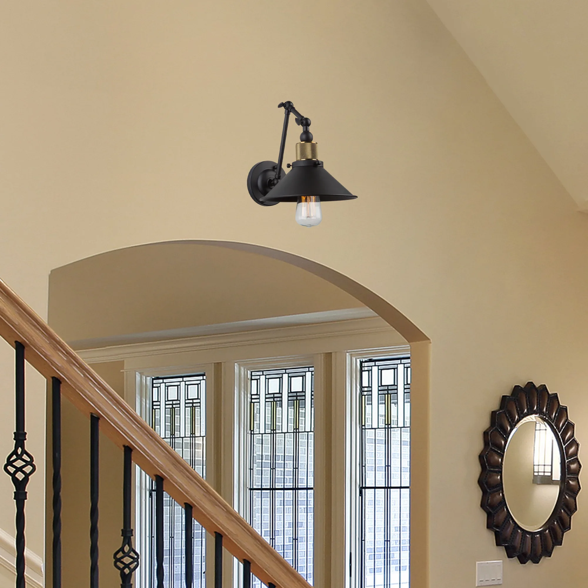 Jersey 1 Light Vintage Brass Wall Bracket