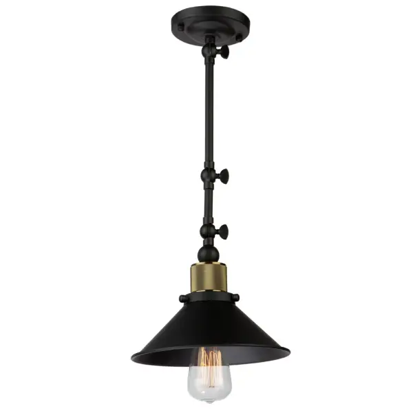 Precise mechanized machine sockets make the “Jersey” collection fit into that popular urban type design. The wall sconce can be adjust by the arms to configure desired extension from the wall. Similarly, this item can be straighted to be a rod pendant as well. Socket is plated in a vintage brass color. - alternate view