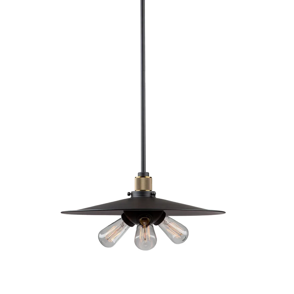 Jersey 3 Light Vintage Brass Pendant