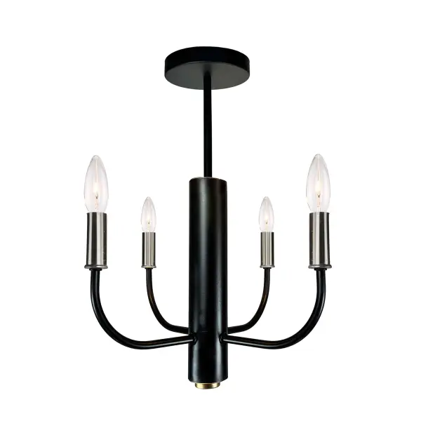Brushed Nickel & Black