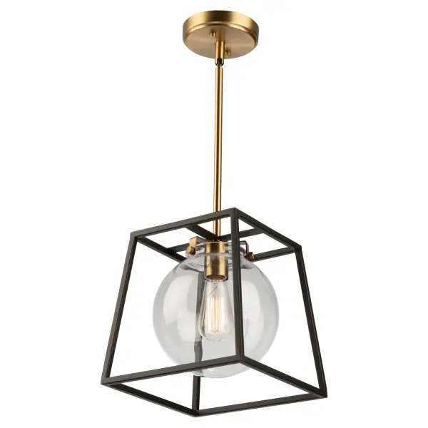 Bridgetown One Light Pendant in Black & Harvest Brass - Image 2