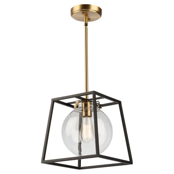 Bridgetown One Light Pendant in Black & Harvest Brass - Image 4