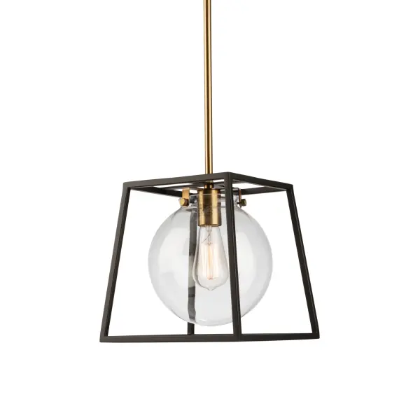 Bridgetown One Light Pendant in Black & Harvest Brass - Image 5