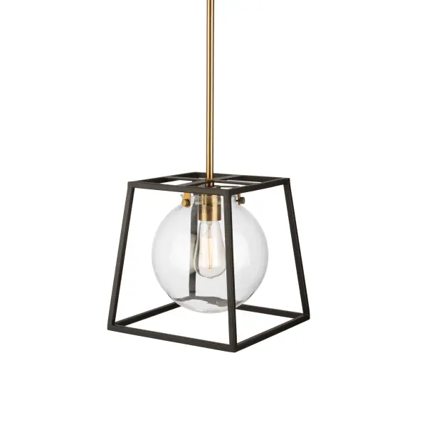 Bridgetown One Light Pendant in Black & Harvest Brass - Image 6