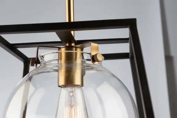 Bridgetown One Light Pendant in Black & Harvest Brass - Image 8