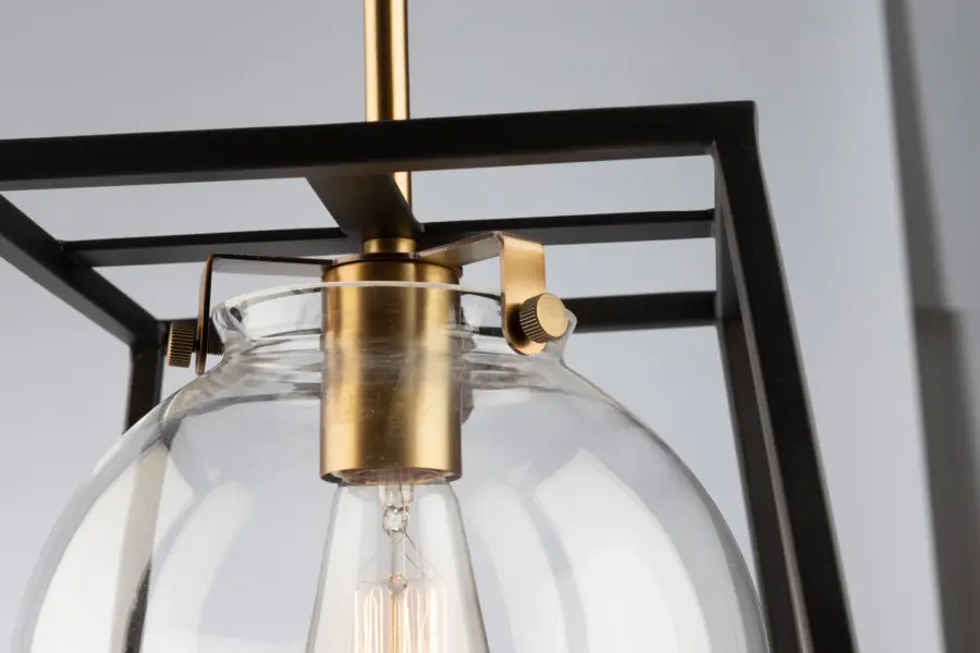 Bridgetown One Light Pendant in Black & Harvest Brass - Image 8