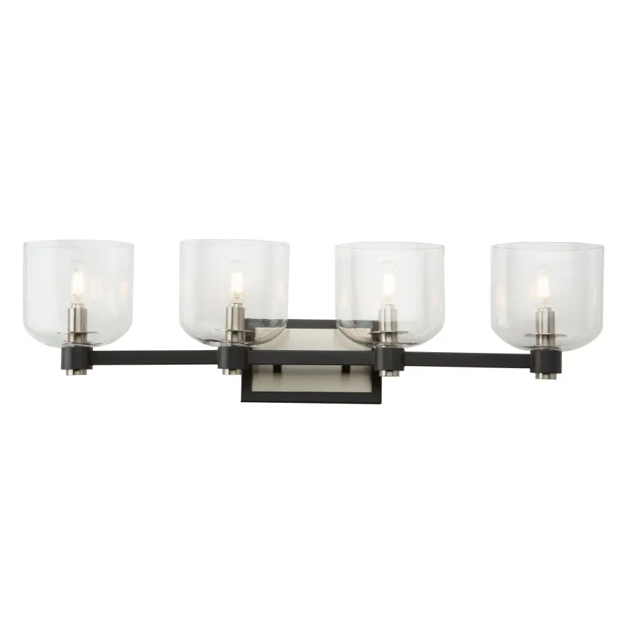 Lyndon Four Light Vanity in Black and Brushed Nickel - Image 2