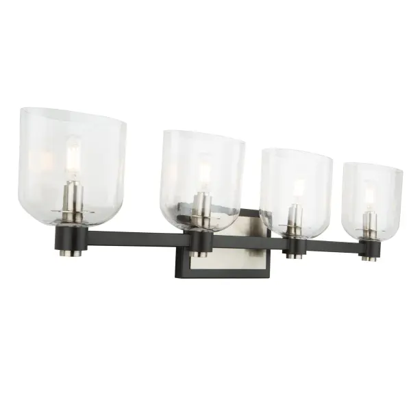 Lyndon Four Light Vanity in Black and Brushed Nickel - Image 3