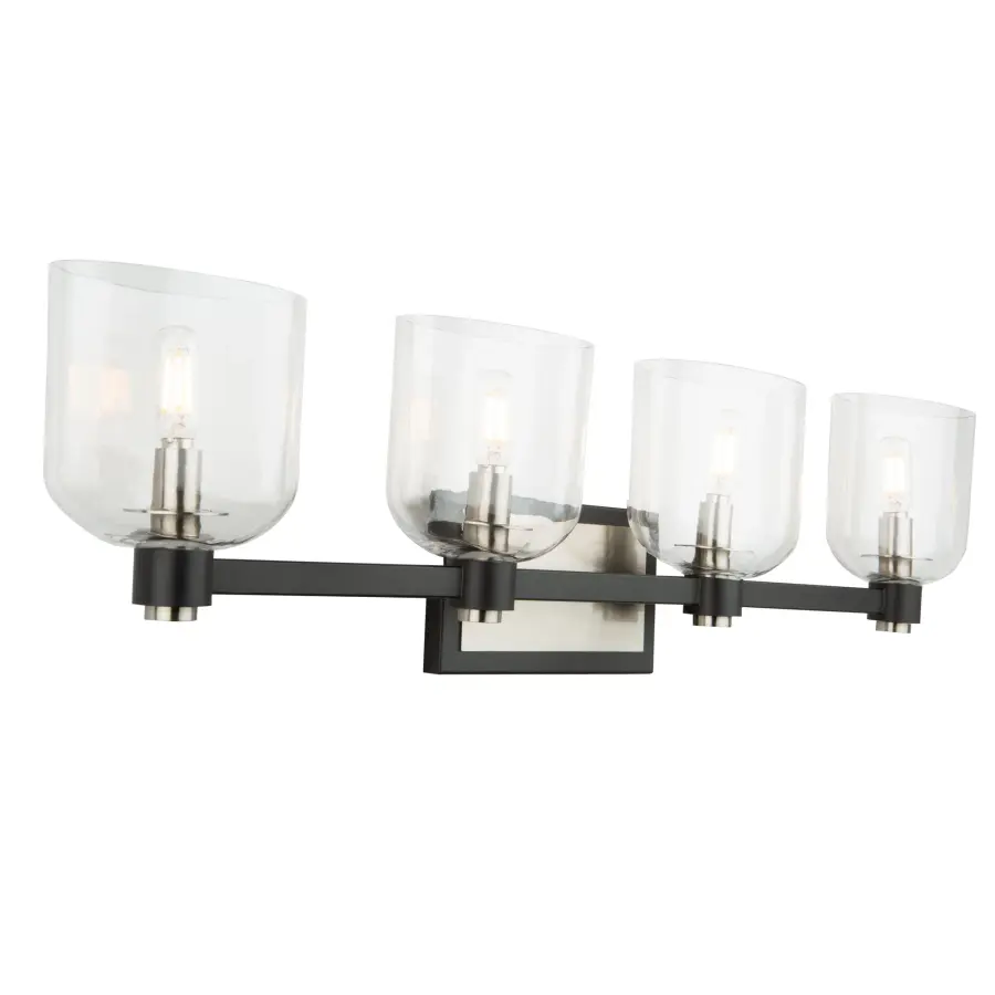 Lyndon Four Light Vanity in Black and Brushed Nickel - Image 3