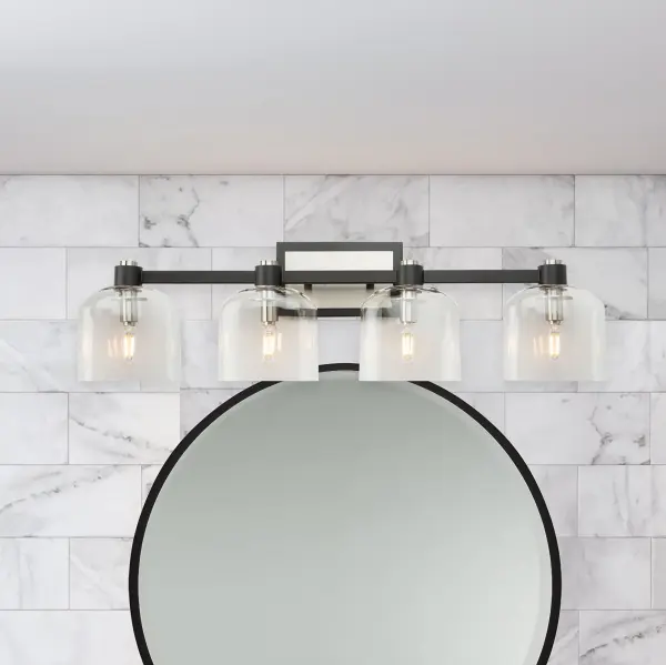 Lyndon Four Light Vanity in Black and Brushed Nickel - Image 5