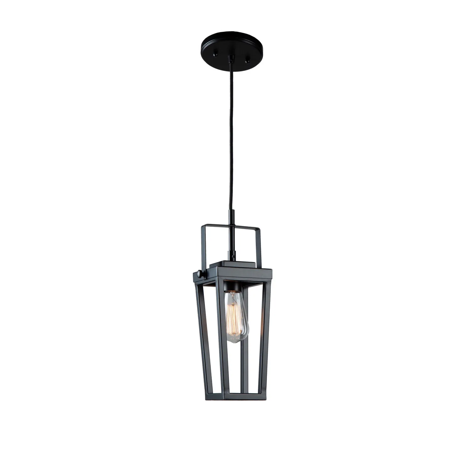 Carriage One Light Pendant in Black
