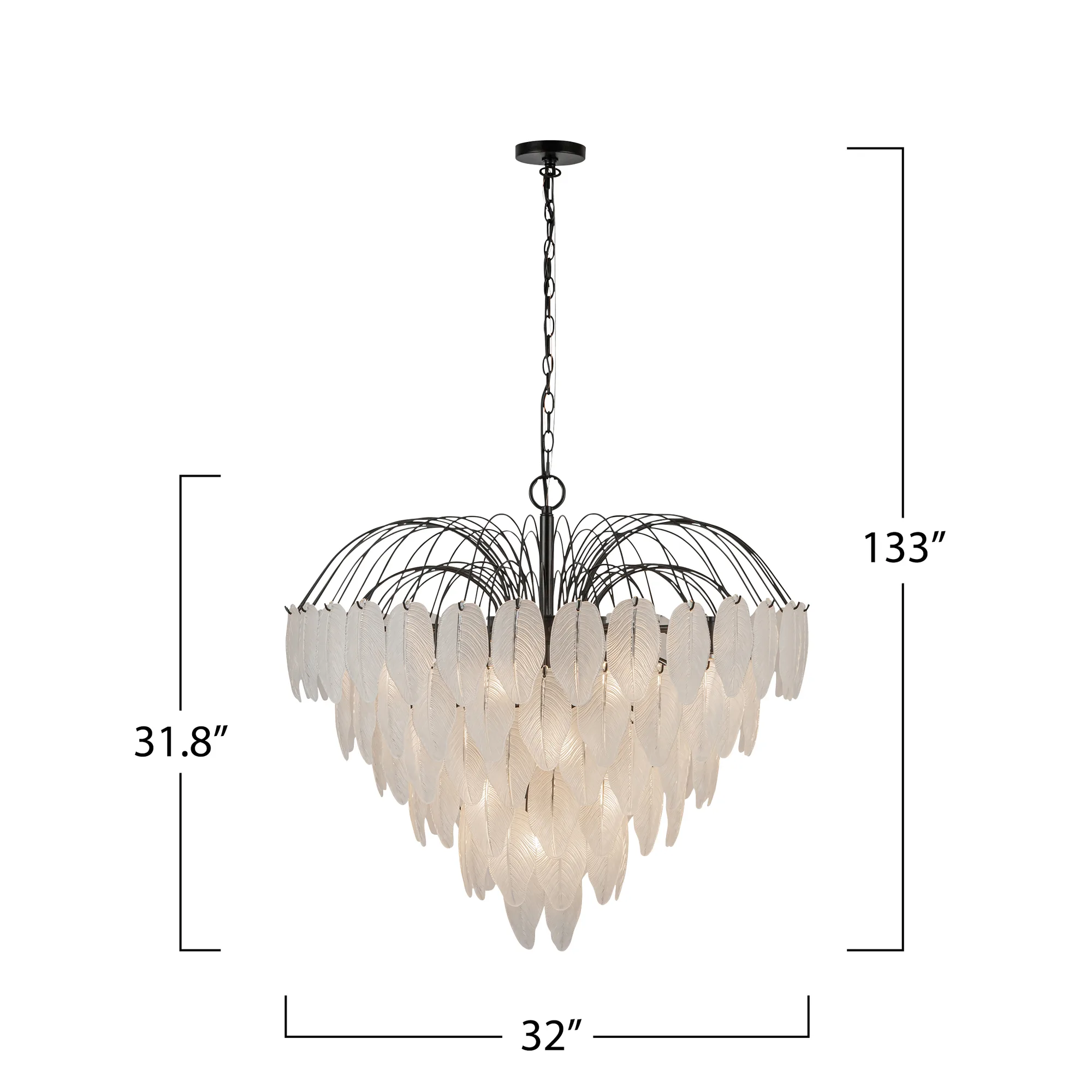 Alessia 24 Light Chandelier Black