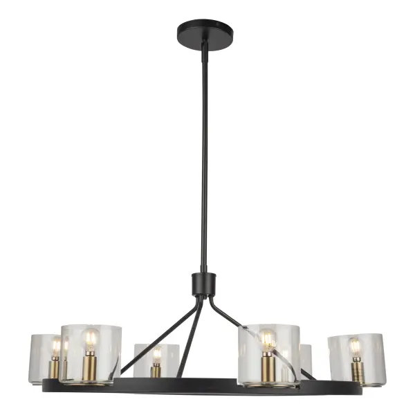 Salinas Six Light Chandelier in Black and Brass - Image 2