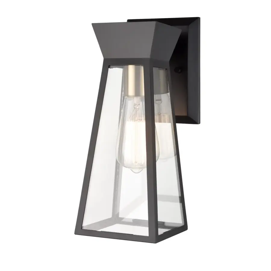 Lucian One Light Wall Sconce in Black and Brushed Brass - Image 1
