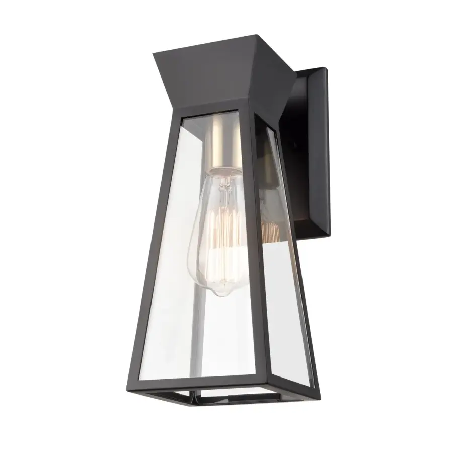 Lucian One Light Wall Sconce in Black and Brushed Brass - Image 2