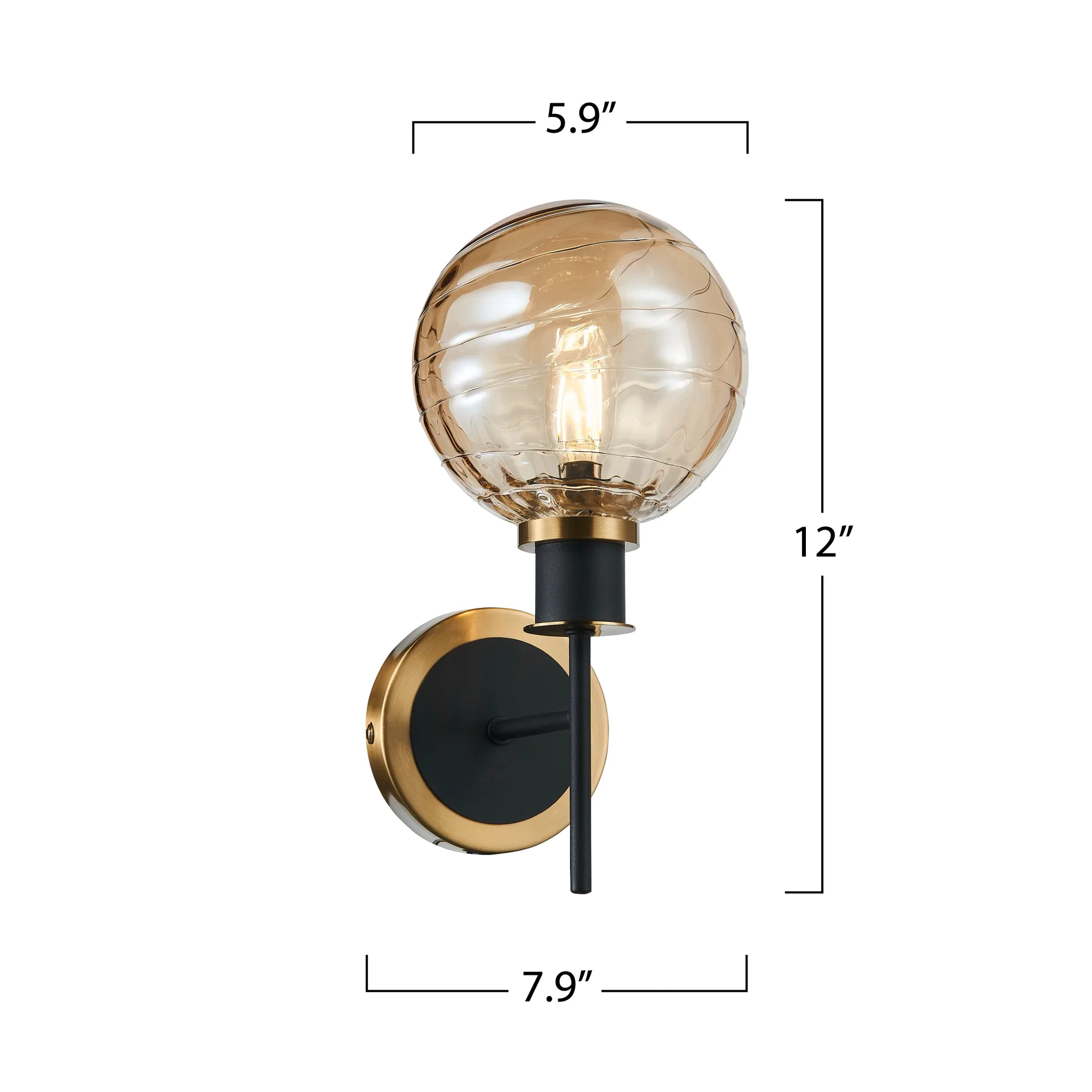 Gem Collection 1-Light Sconce with Amber