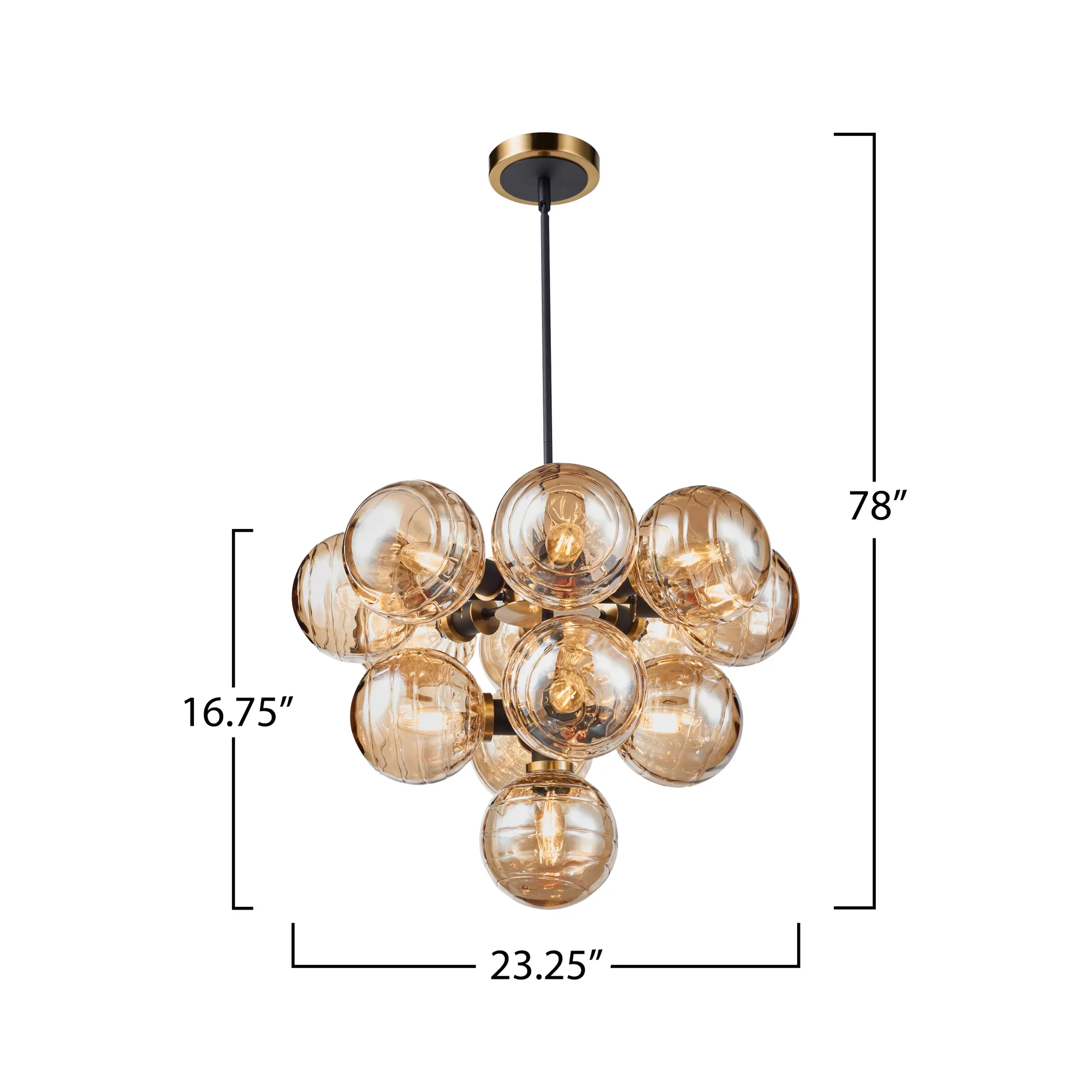 Gem Collection 13-Light Chandelier with Amber