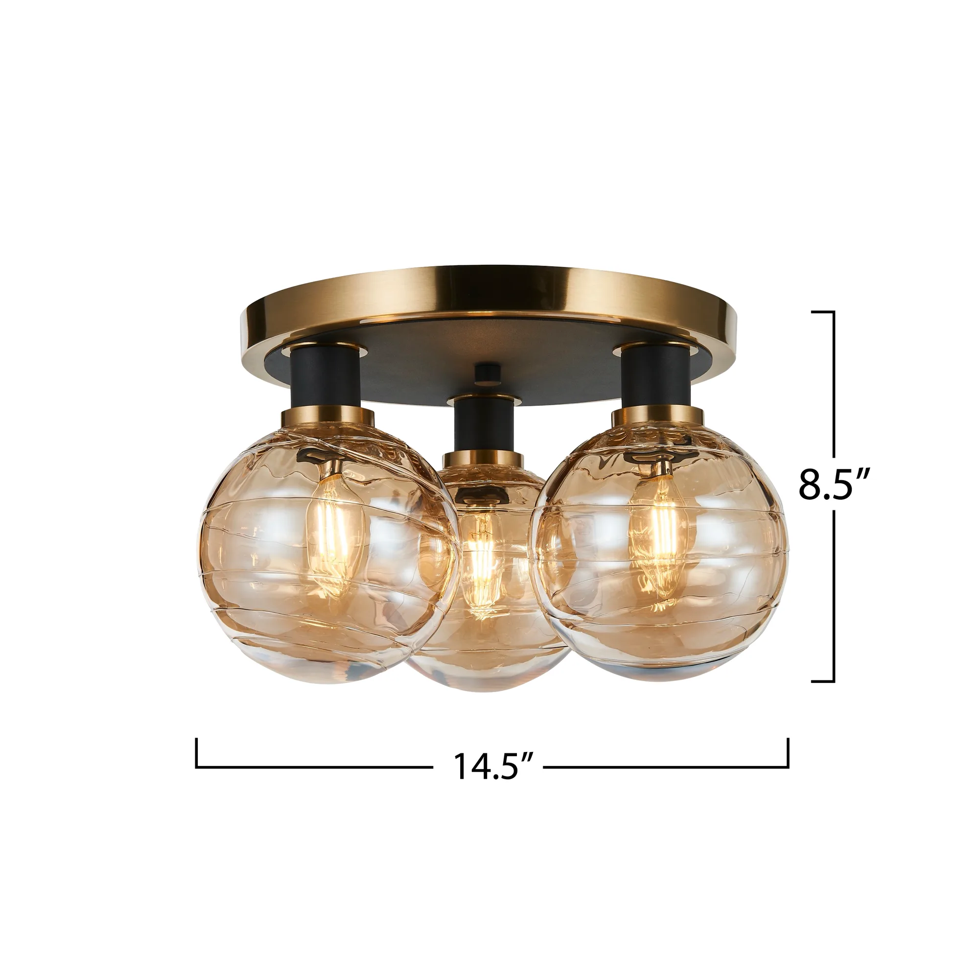 Gem Collection 3-Light Semi-Flush Mount with