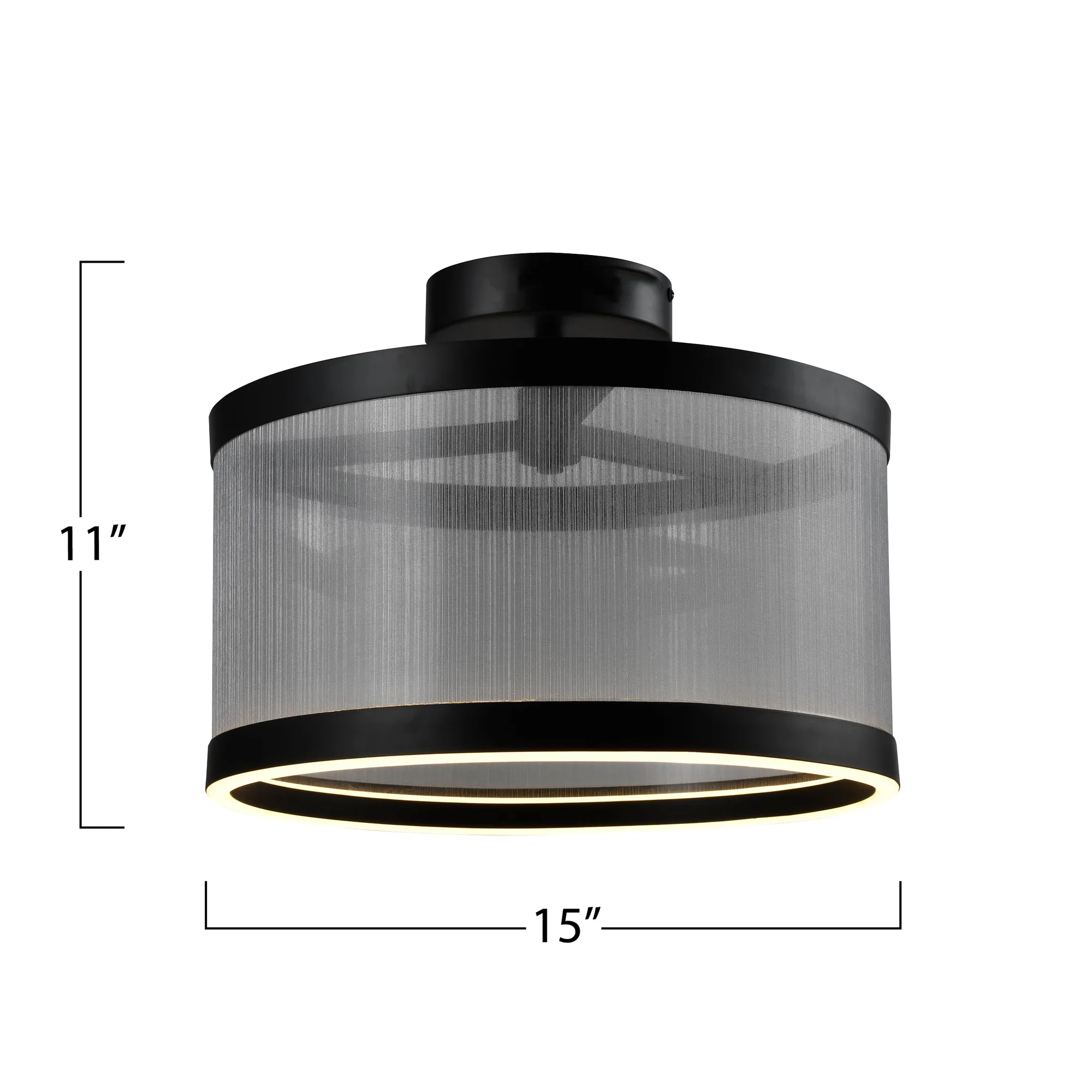 Cora Integrated LED Semi Flush Mount Silver