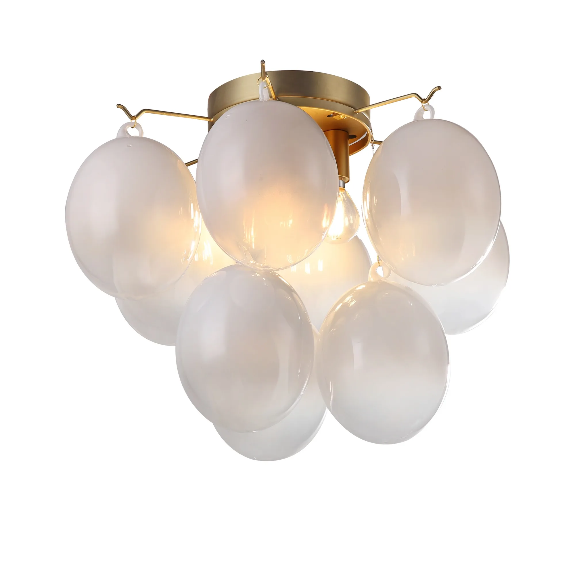 Globo Four Light Semi-Flush Mount in Brass