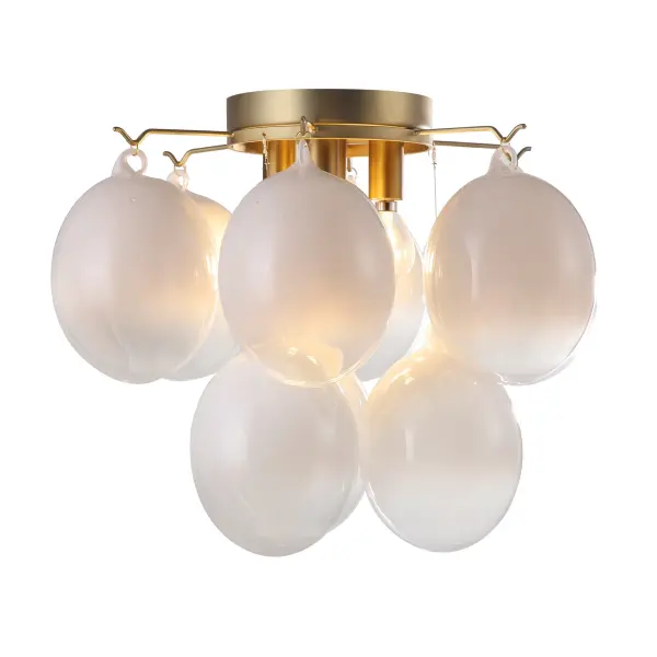 Globo Four Light Semi-Flush Mount in Brass - Image 2