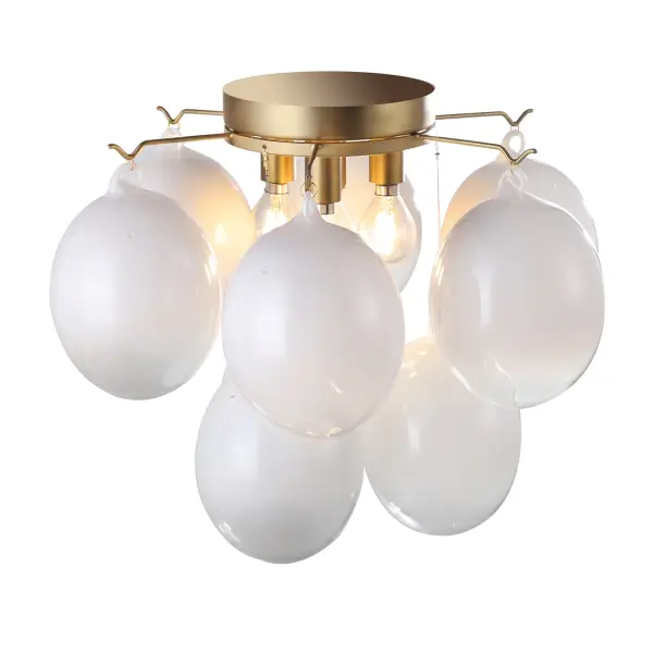 Globo Four Light Semi-Flush Mount in Brass - Image 3