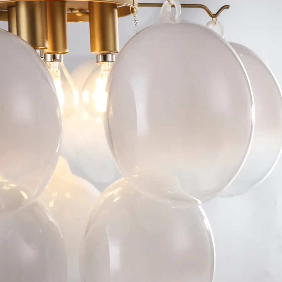 Globo Four Light Semi-Flush Mount in Brass - Image 4