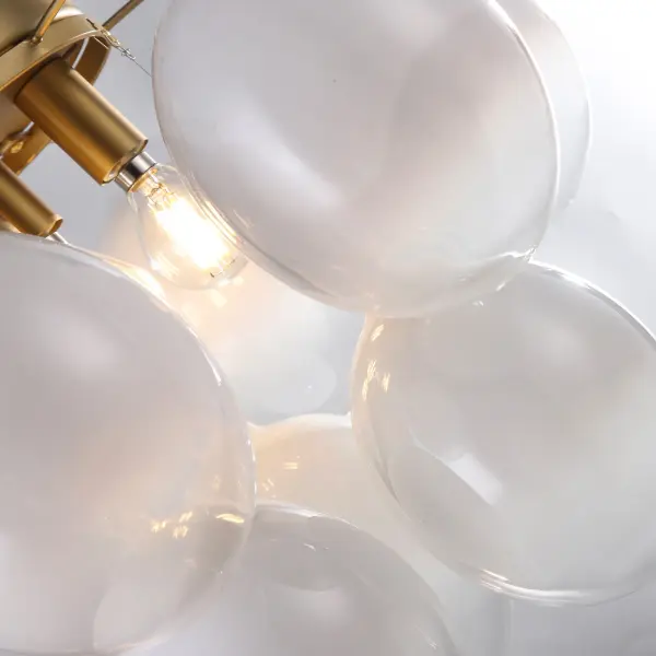 Globo Four Light Semi-Flush Mount in Brass - Image 5