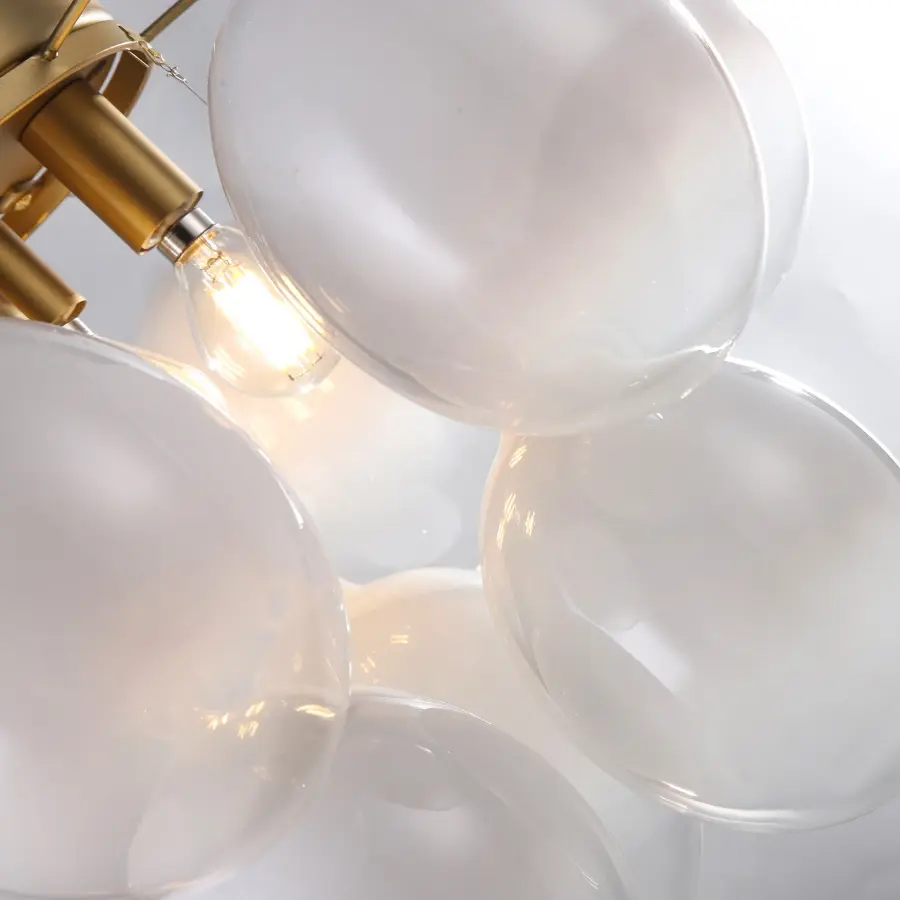 Globo Four Light Semi-Flush Mount in Brass - Image 5