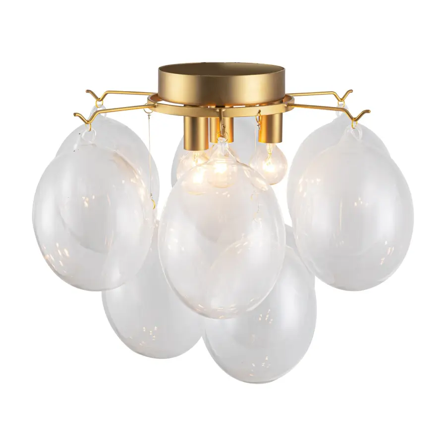 Globo Four Light Semi-Flush Mount in Brass - Image 6