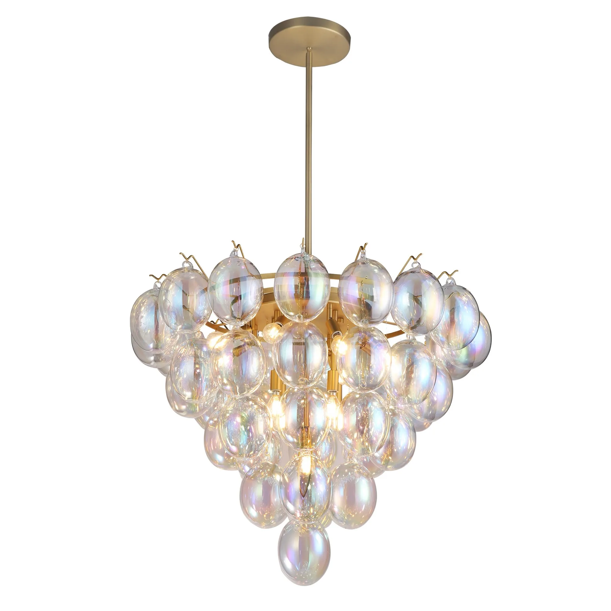 Globo Chandelier 13-Light Iridescent Glass