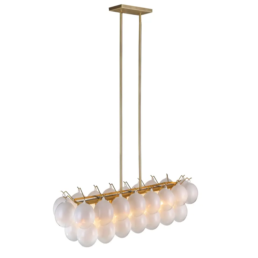 Globo Eight Light Island Chandelier in Brass - Image 2